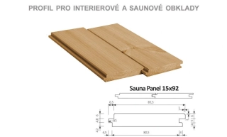 Obklad interiérový a saunový Edge (dříve sauna panel) ostrá hrana 15 x 92 x 2100 mm - THERMOWOOD