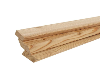 Rhombus modřín 24 x 68 x 4000mm, kantig (ostrá hrana)